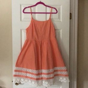 Esley Orange dress with lace ModCloth